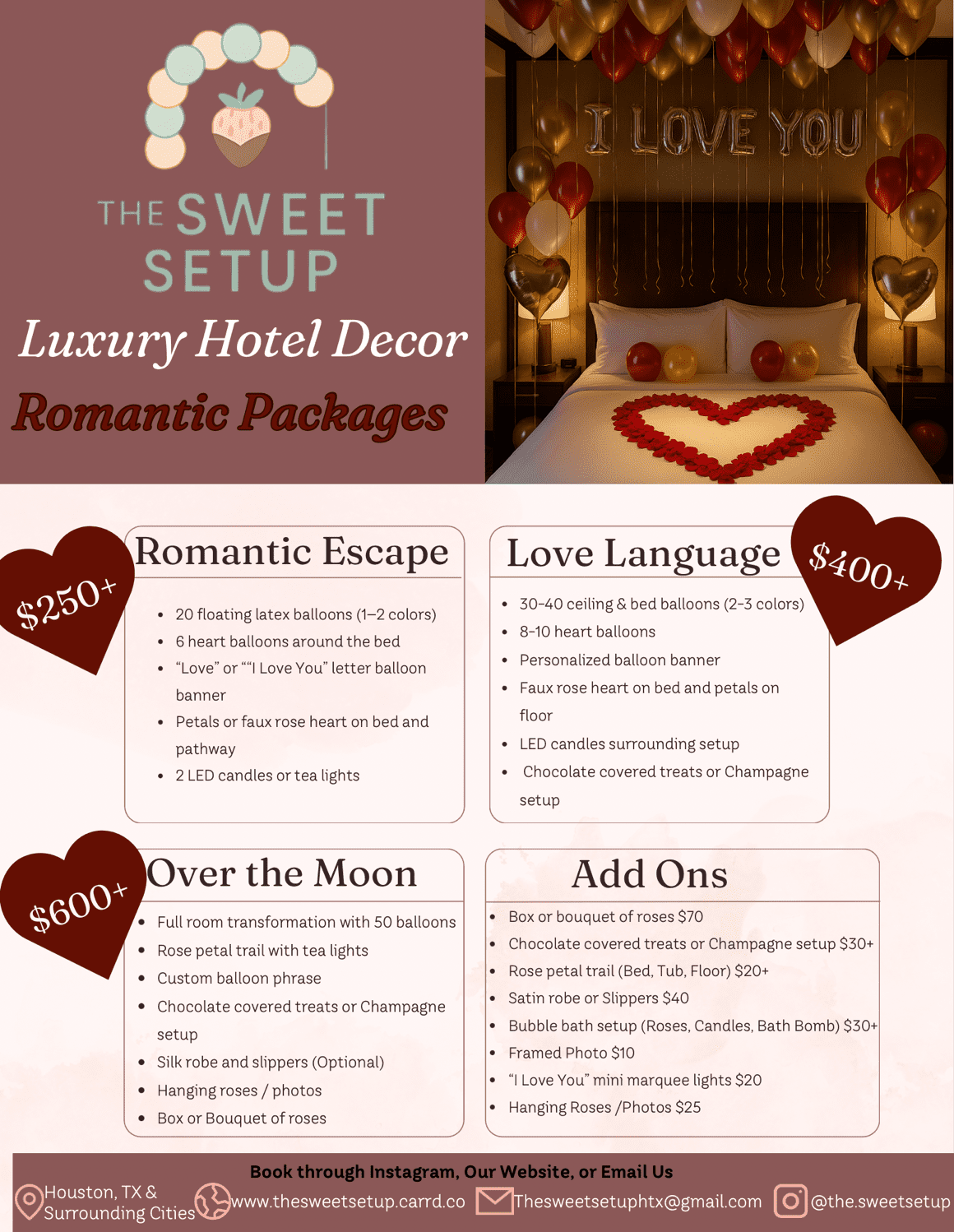 Romantic hotel package